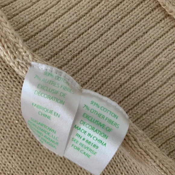 Lilly Pulitzer Abbott Sweater Vest Gold Metallic M